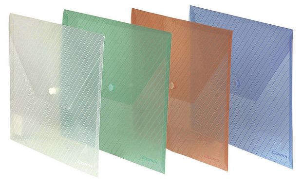 Папка-конверт на кнопке Comix вертикальная, A4