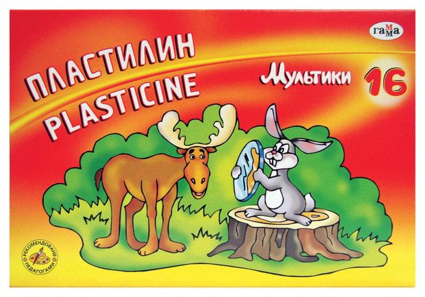 Пластилин Гамма Мультики со стеком 16 цветов 235₽