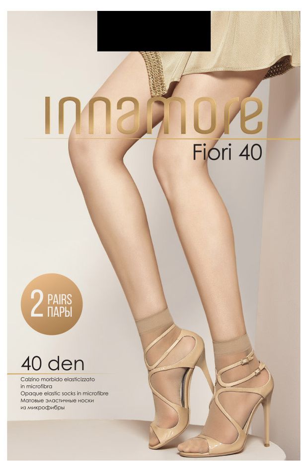Носки Innamore Fiori 40 den черные, 2 пары