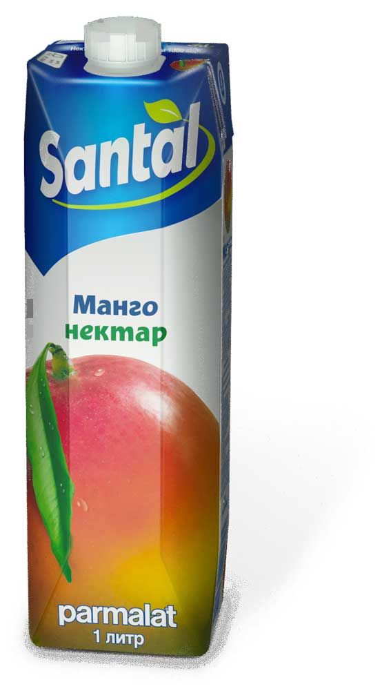 Вода, соки, напитки  Ашан Нектар манго Santal, 1 л