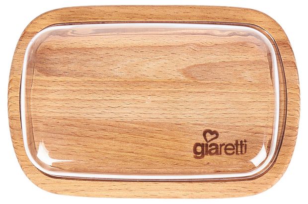 Масленка Giaretti Natura деревянная, 16,8х11 см