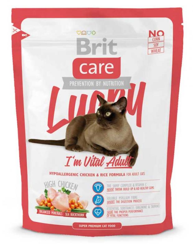 

Сухой корм для взрослых кошек Brit Care Lucky Vital Adult, 400 г