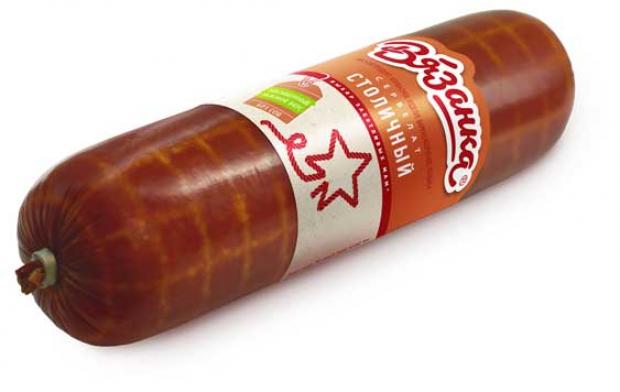 Колбаса варено-копченая Вязанка Сервелат Столичный 06-1 кг 1 упаковка 08 кг 596₽