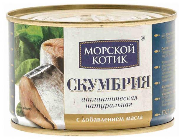 Скумбрия «Морской Котик» атлантическая, 250 г