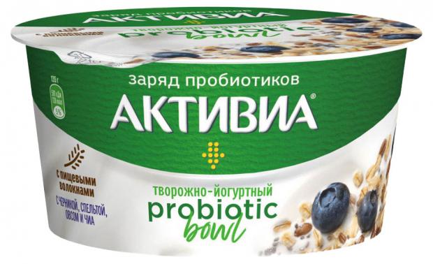 

Творожок «Активиа» Probiotic с черникой со спелым овсом и чиа 3,5%, 135 г