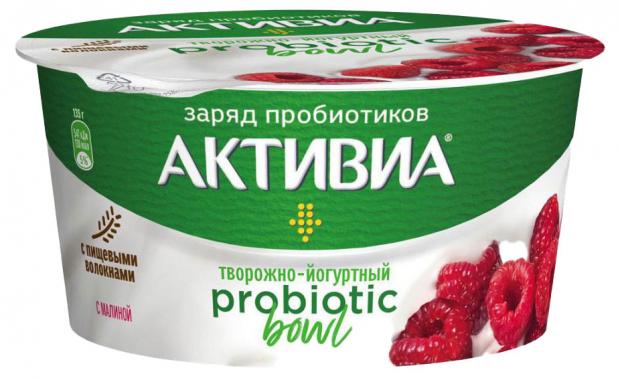 Творожок «Активиа» Probiotic с малиной 3,5%, 135 г
