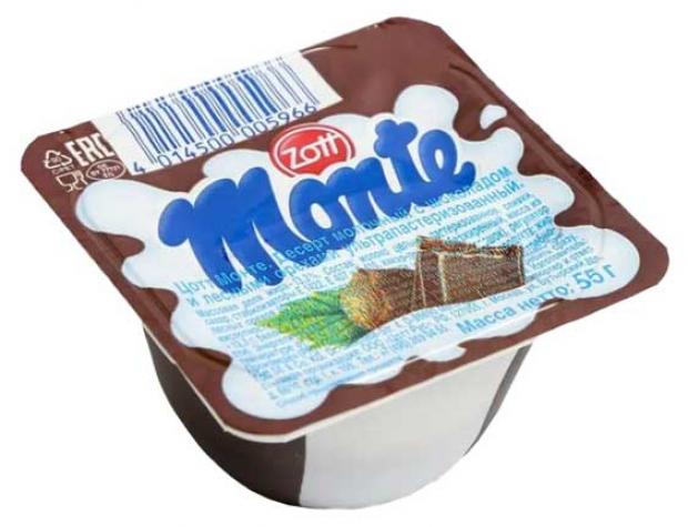 

Десерт шоколадный Zott Monte max с лесными орехами 13,3%, 1х55 г