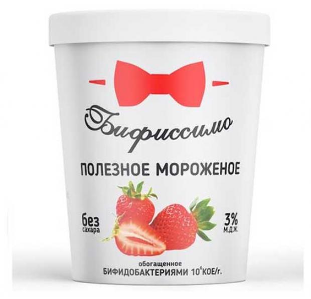 

Мороженое пломбир «Бифиссимо» Полезное клубничное без сахара 3%, 50 г