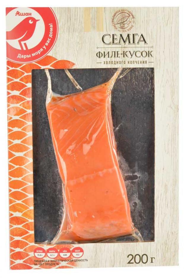 

Семга холодного копчения АШАН филе-кусок, 200 г