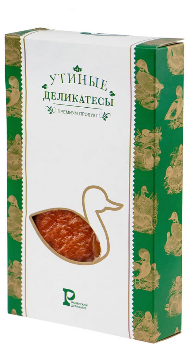 

Филе утки копчено-вареное «Раменский Деликатес» (0,2-0,4 кг), 1 упаковка ~0,3 кг