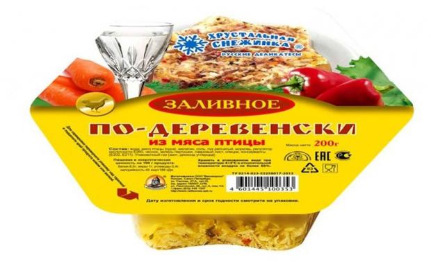 Заливное «Хрустальная Снежинка» Дворянское из мяса птицы, 200 г