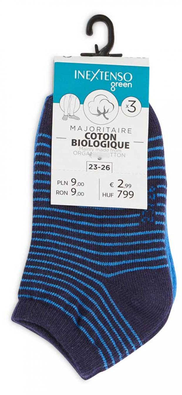 

Комплект укороченных носков для мальчика InExtenso BOY0015 синие, 3 пары