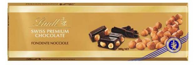 

Шоколад темный Lindt SWISS PREMIUM CHOCOLATE с цельным фундуком, 300 г