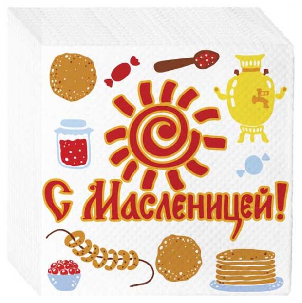 

Салфетки бумажные 3-слойные С масленицей 33х33 см, 20 шт