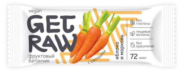 

Батончик фруктовый Get Raw яблоко и морковь, 30 г