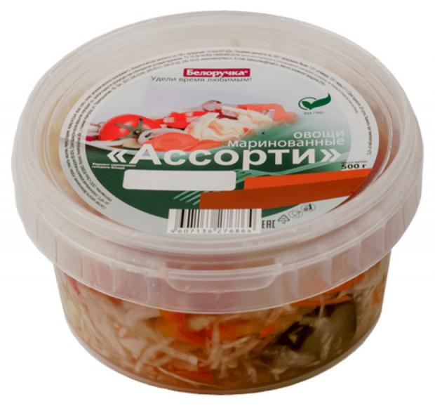 Овощи Белоручка Ассорти маринованные 500 г 56₽