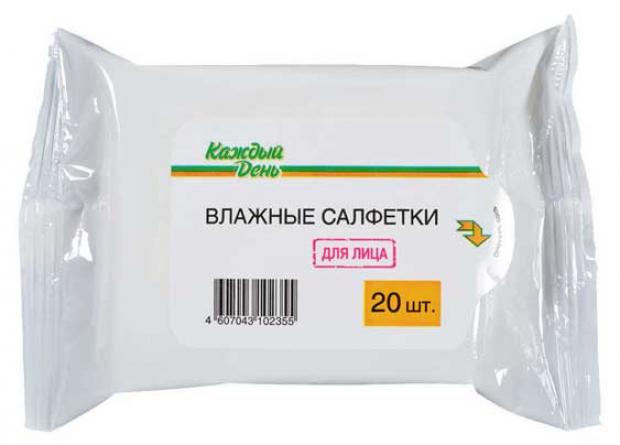 

Влажные салфетки для лица «Каждый день», 20 шт