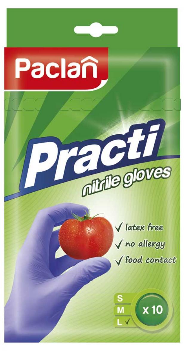 Перчатки нитриловые Paclan размер L 10 шт 202₽