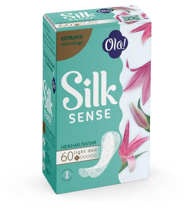 

Прокладки ежедневные Ola! Silk Sense LIGHT тонкие стринг мультиформ аромат нежная лилия, 60 шт