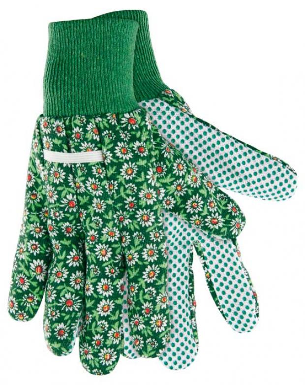 Перчатки садовые Palisad хлопчатобумажные с ПВХ точкой M 75₽