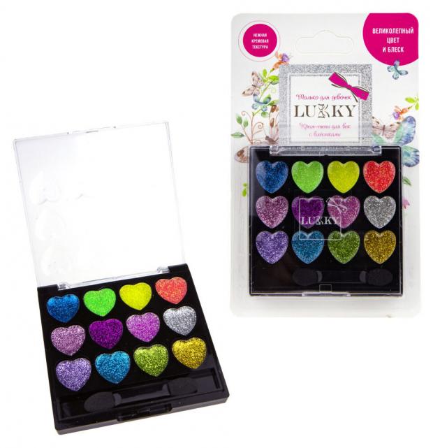 

Крем-тени для век Lukky с блёстками и аппликатором