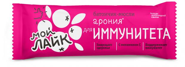 Батончик злаковый Мой лайк арония для иммунитета 25 г 14₽