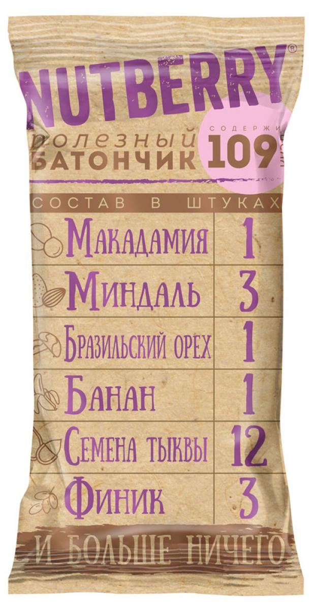 

Орехово-фруктовый батончик NUTBERRY с макадамией, 35 г