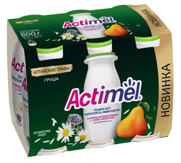 

Кисломолочный напиток Actimel груша алтайские травы 2,5%, 100 мл