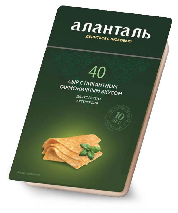

Сыр полутвердый «Аланталь» № 40 45% слайсы, 125 г