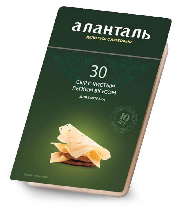 Сыр полутвердый Аланталь 30 35 слайсы 125 г 143₽
