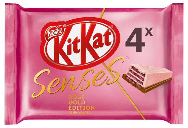 

Шоколад KitKat Senses Rose Gold Edition со вкусом клубники с хрустящей вафлей, 116 г