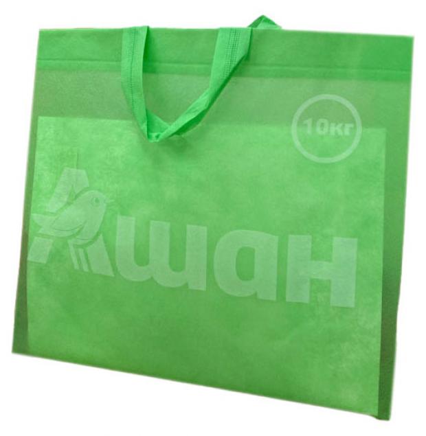 Сумка АШАН спанбонд зеленая 50x52 см 25₽