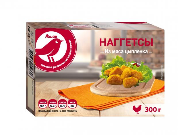 Наггетсы куриные АШАН из мяса цыпленка 300 г 69₽