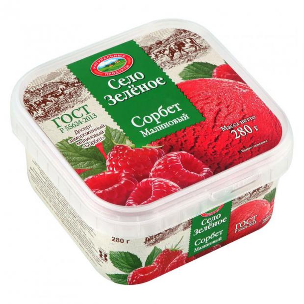 Сорбет Село Зеленое малиновый 280 г 158₽