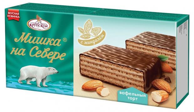 

Торт вафельный «Фабрика имени Крупской» Мишка на севере с миндалем, 230 г