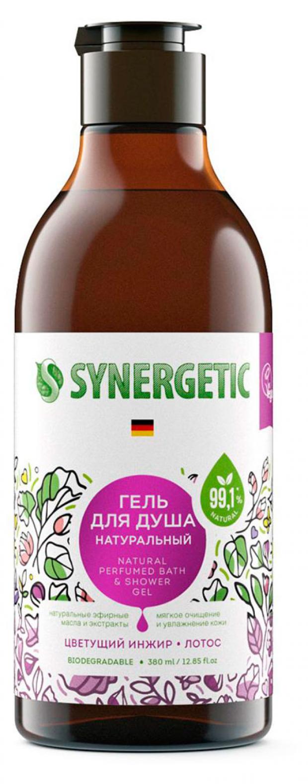 Гель для душа Synergetic Цветущий инжир и лотос натуральный 380 мл 260₽