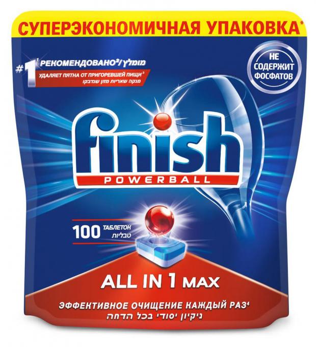 

Таблетки для посудомоечной машины Finish All in 1 Max, 100 шт