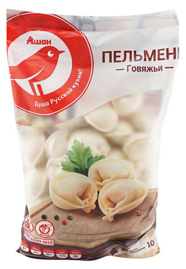 Пельмени говяжьи АШАН 1 кг 267₽