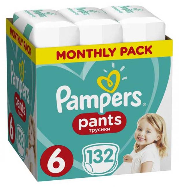 

Подгузники-трусики Pampers Pants Extra Large для мальчиков и девочек 6 (15+кг), 132 шт