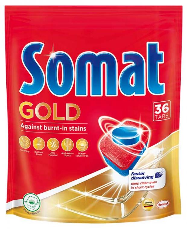 

Таблетки для посудомоечных машин Somat Gold, 36 шт