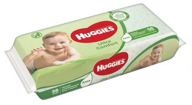 

Влажные салфетки Huggies Ultra Comfort детские с алоэ, 56 шт