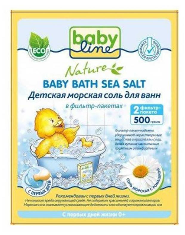 фото Соль для ванны детская babyline nature морская с ромашкой, 500 г