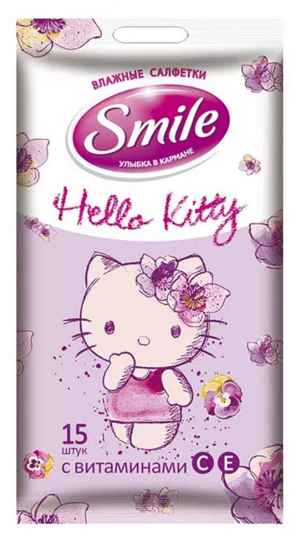 

Влажные салфетки Smile Hello Kitty, 15 шт