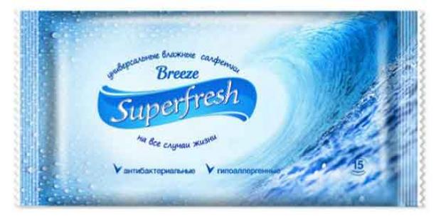 

Влажные салфетки Superfresh Breeze универсальные, 15 шт