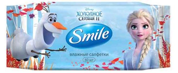 

Влажные салфетки Smile Холодное сердце, 60 шт