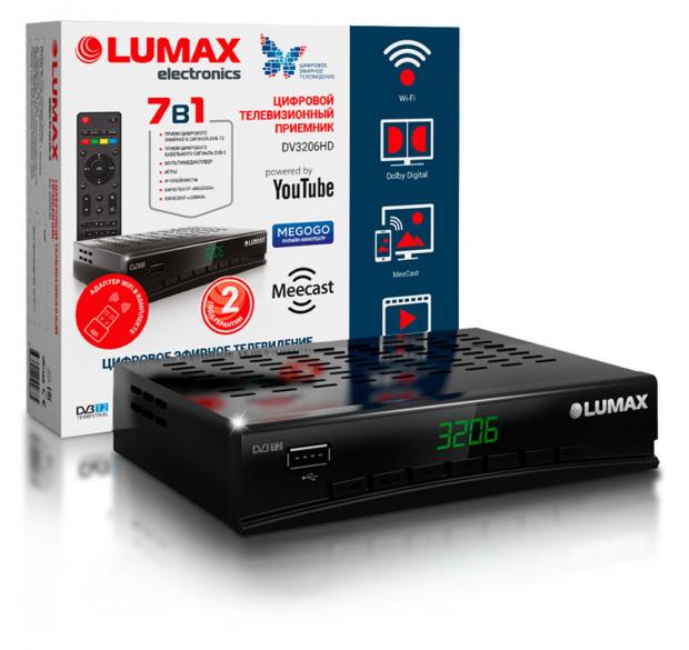 

Приемник телевизионный DVB-T2 Lumax DV3206HD Top