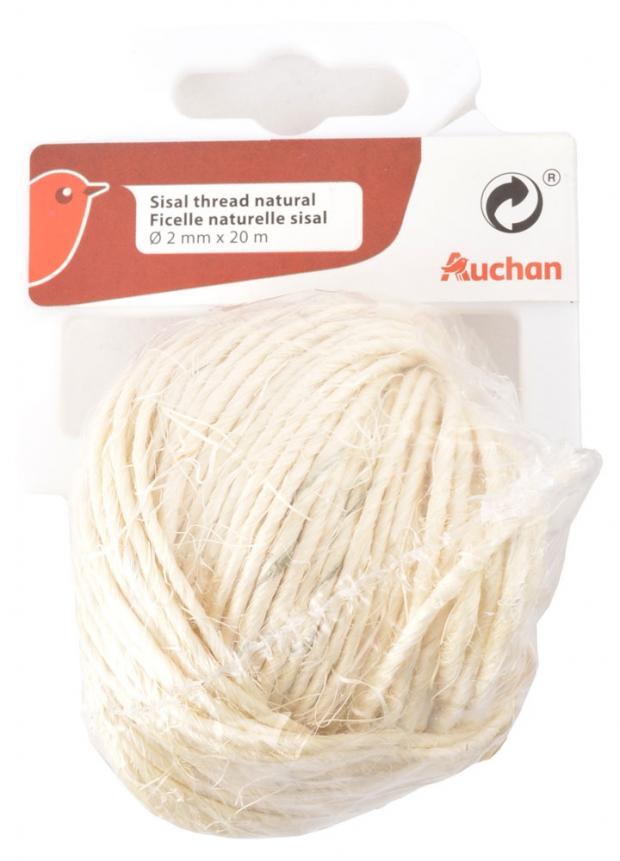 

Нить сизалевая Auchan Красная Птица натуральная, 2 мм х 20 м