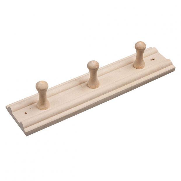 Вешалка трехрожковая Банные штучки липовая 30х7 см 143₽