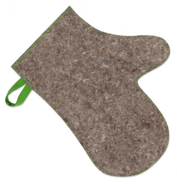 Рукавица для бани и сауны ГлавБаня войлочная серая 65₽
