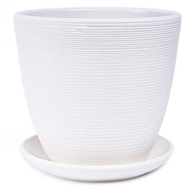 Горшок керамический Флер-А белый 15 см 191₽